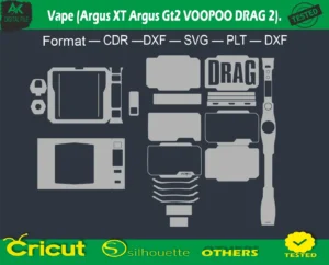 Vape (Argus XT Argus Gt2 VOOPOO DRAG 2) Skin Vector Template
